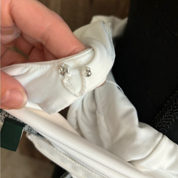 NEW Lauren Ralph Lauren Evening Jersey Black/White Dress with Drape/Slit Size 8 - Picture 14 of 16